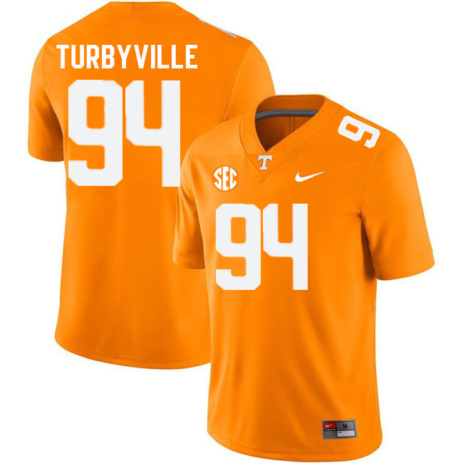 Men #94 Josh Turbyville Tennessee Volunteers College Football Jerseys Stitched Sale-Orange